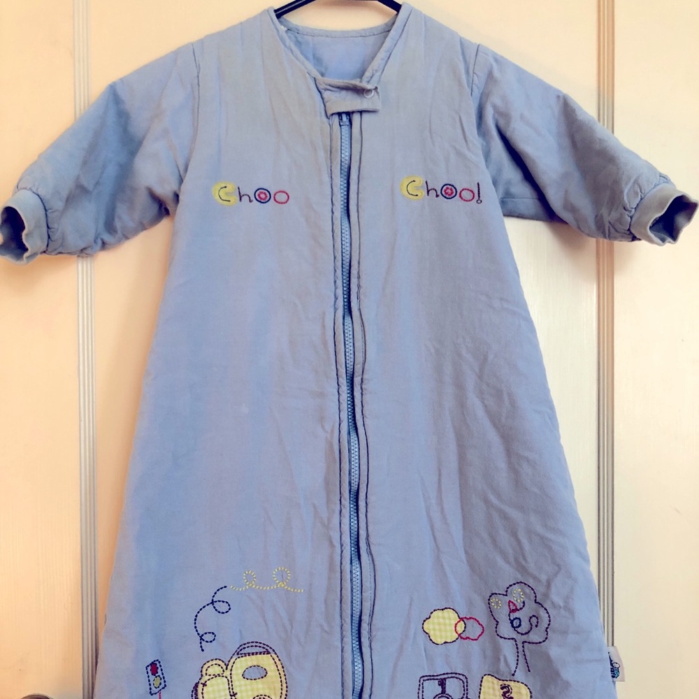 Warm Sleep Sack Train Embroidery, 6 to 18 months